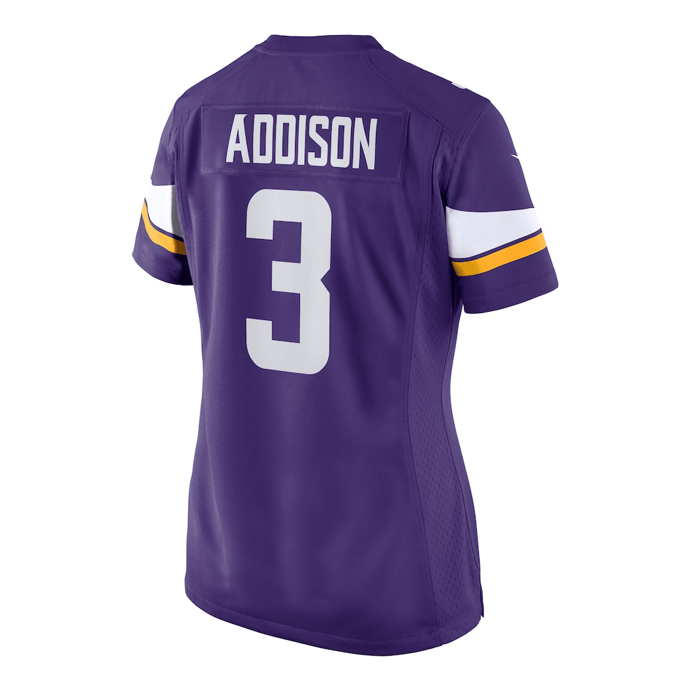 Jordan Addison 3 Minnesota Vikings Game Purple NFL Jersey Women's