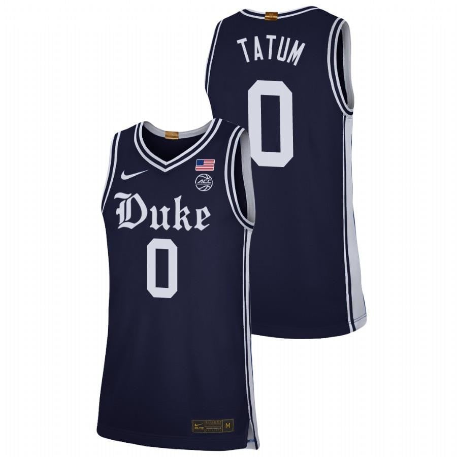 Jayson Tatum 0 Duke Blue Devils Navy Alternate Brotherhood NCAA Jersey Men's