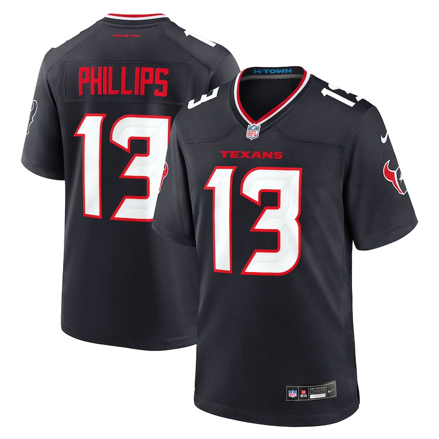 DelShawn Phillips 13 Houston Texans Team Game Navy NFL Jersey Men's