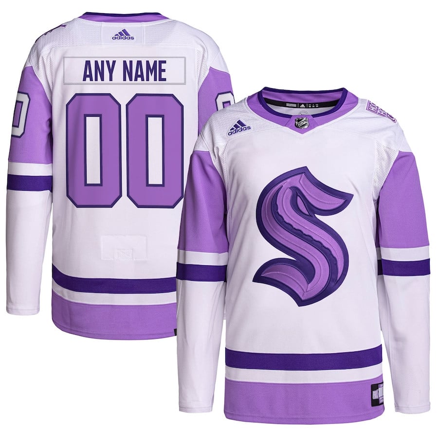 Seattle Kraken Fights Cancer Primegreen Custom White/Purple NHL Jersey Men's