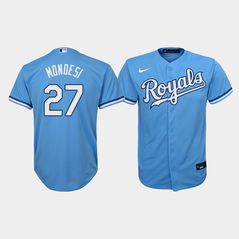 Kansas City Royals Adalberto Mondesi 27 Light Blue Alternate MLB Jersey Youth
