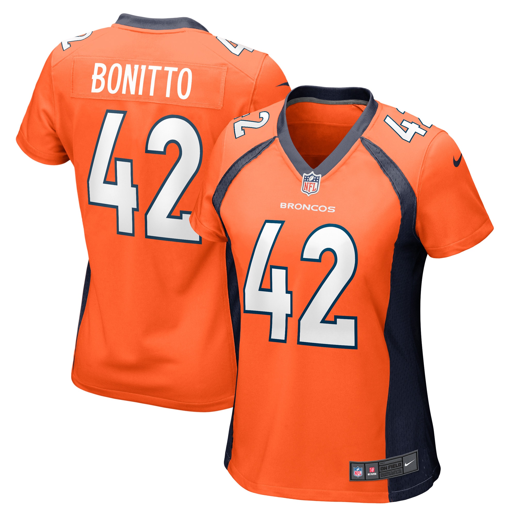 Denver Broncos Nik Bonitto Orange Game Player NFL Jersey Women's