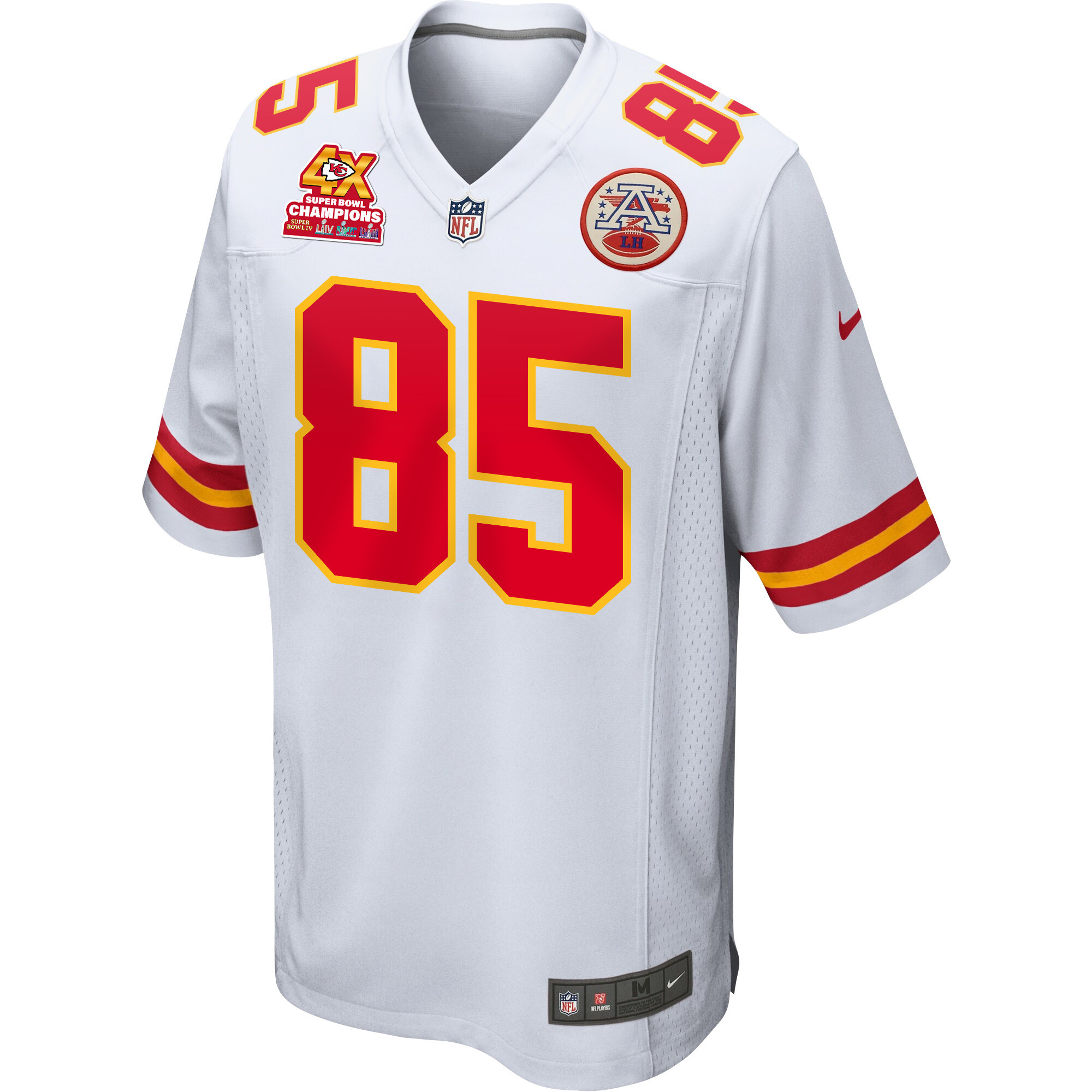 Izaiah Gathings 85 Kansas City Chiefs Super Bowl LVIII Champions 4X Game White NFL Jersey Men's