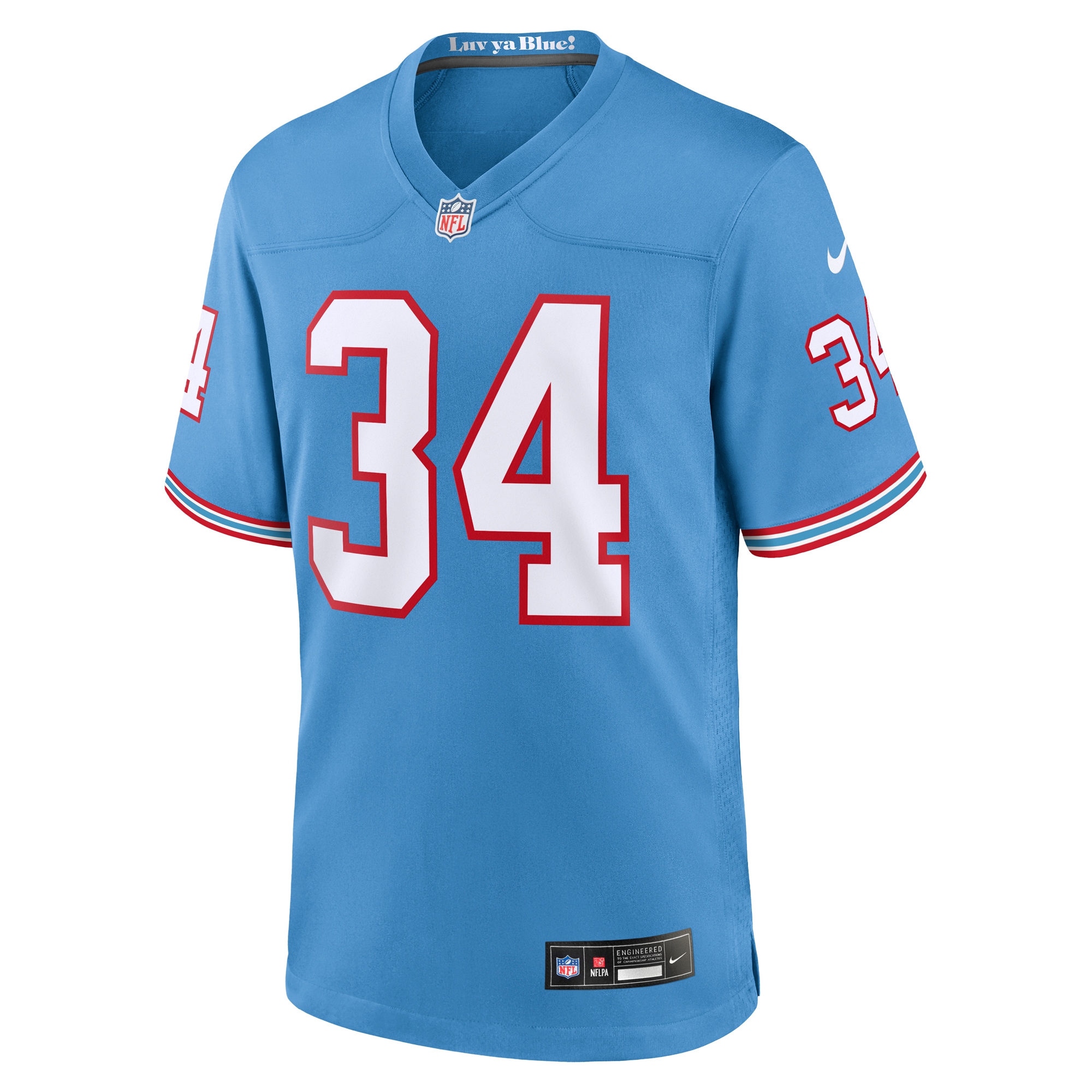 Tennessee Titans Earl Campbell Light Blue Oilers Throwback Retired Player Game NFL Jersey Men's