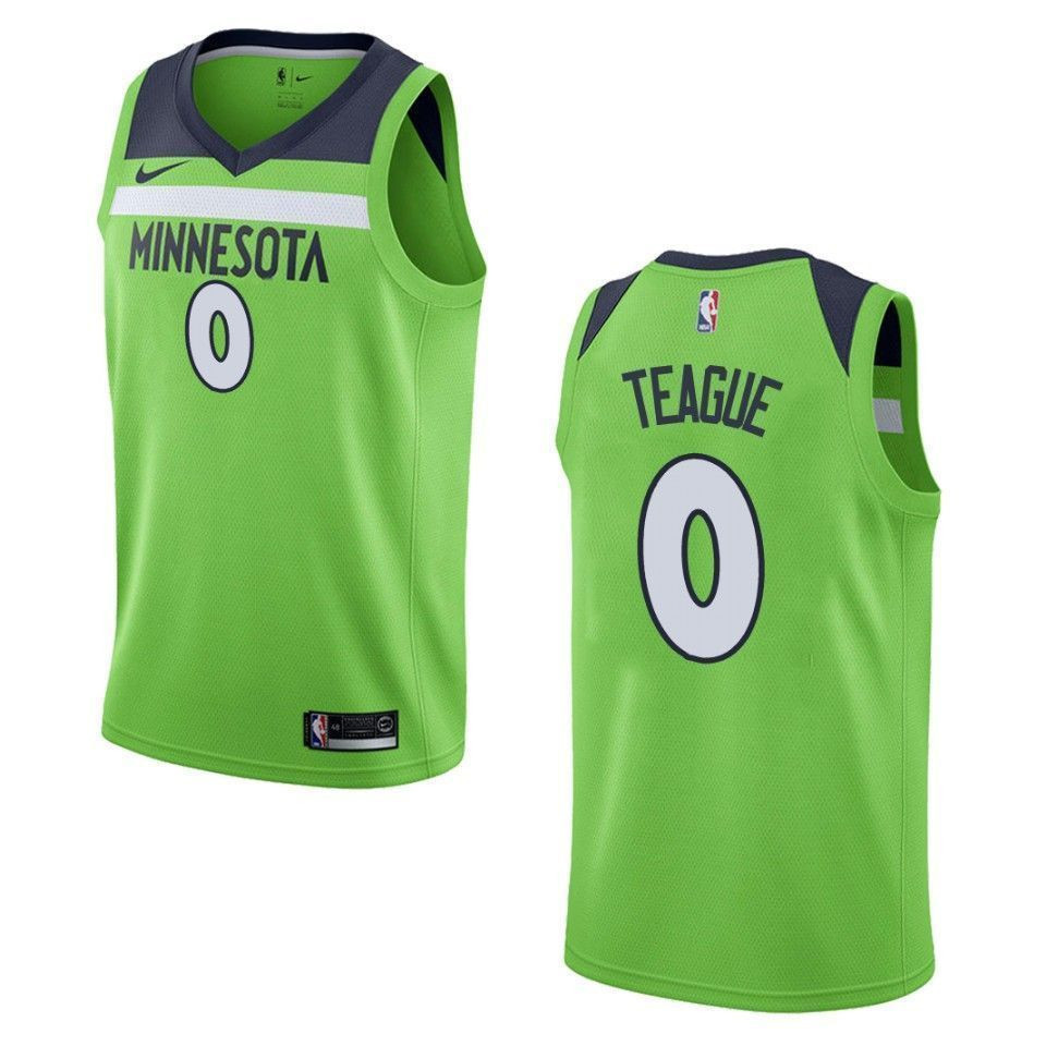 Minnesota Timberwolves 0 Jeff Teague Statement Swingman Green NBA Jersey Men's