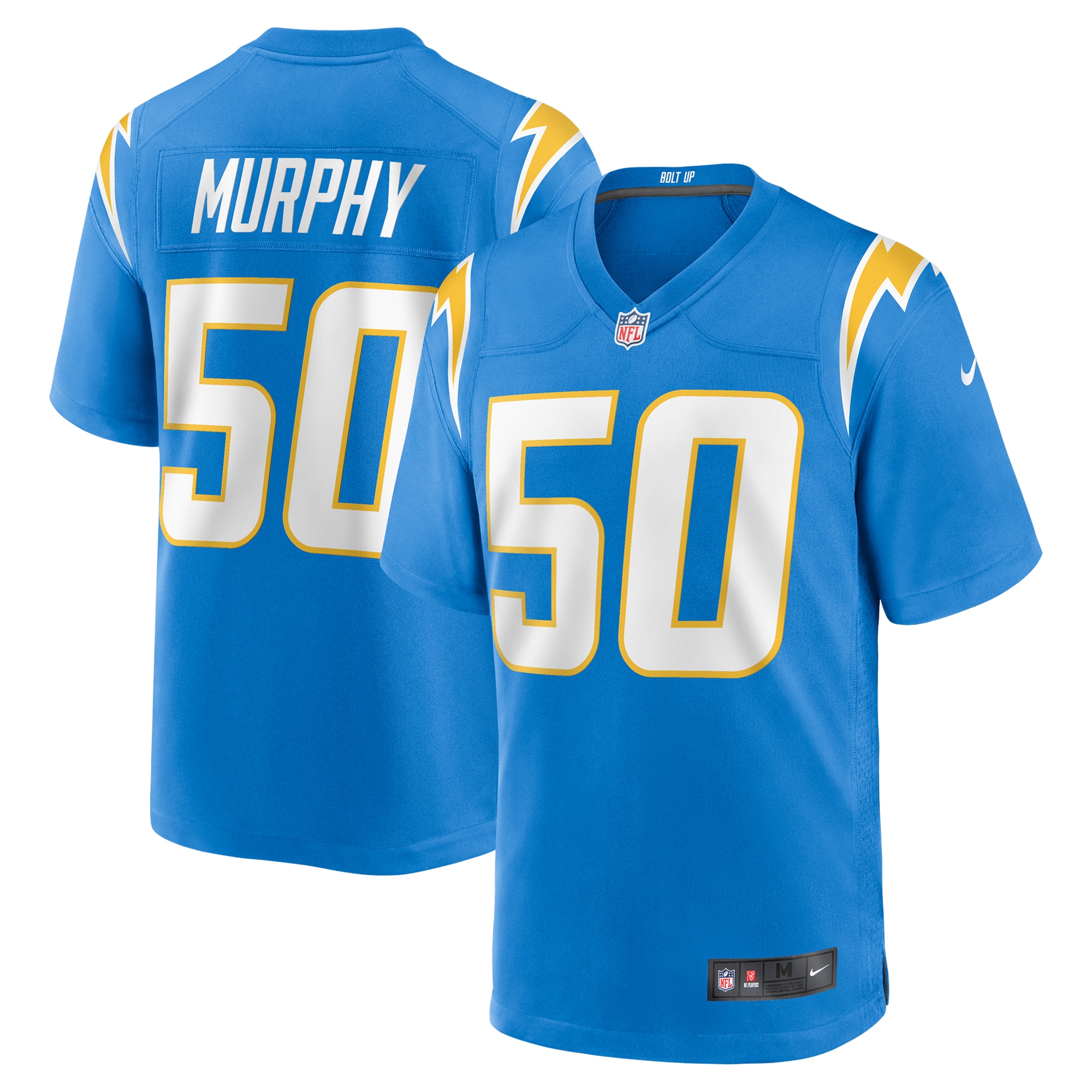 Los Angeles Chargers Caleb Murphy Powder Blue Team Game NFL Jersey Men's