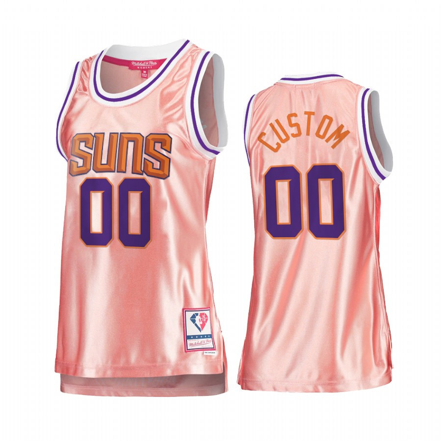 Phoenix Suns Custom 00 Rose Gold Pink 75th Anniversary NBA Jersey Women's