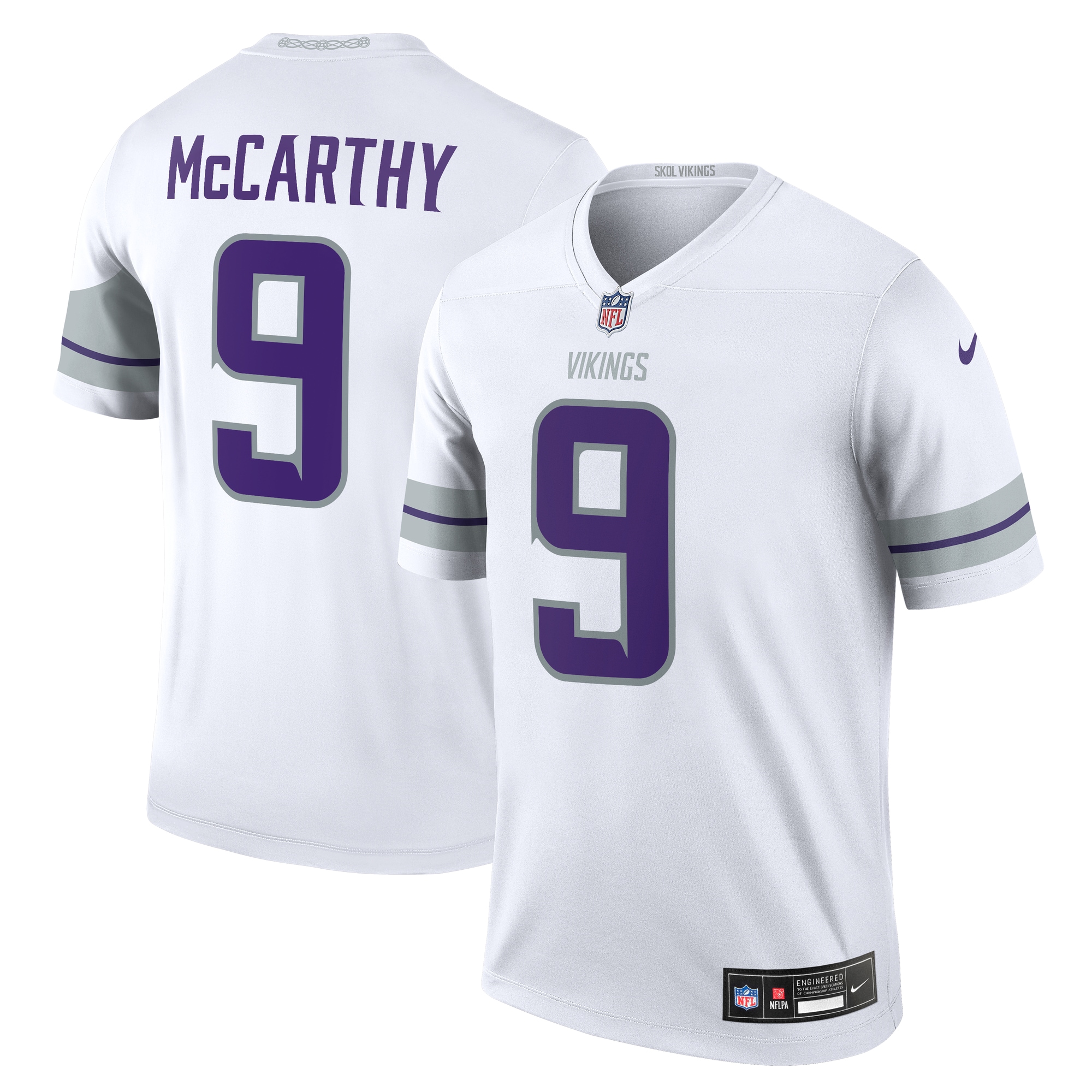 Minnesota Vikings J.J. McCarthy White Alternate Legend Player Performance Top NFL Jersey Men's