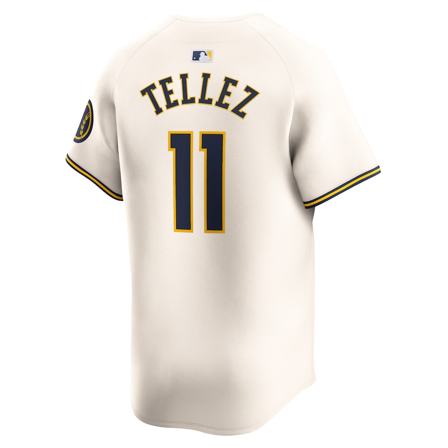 Rowdy Tellez 11 Milwaukee Brewers Home Limited Player Cream MLB Jersey Men's