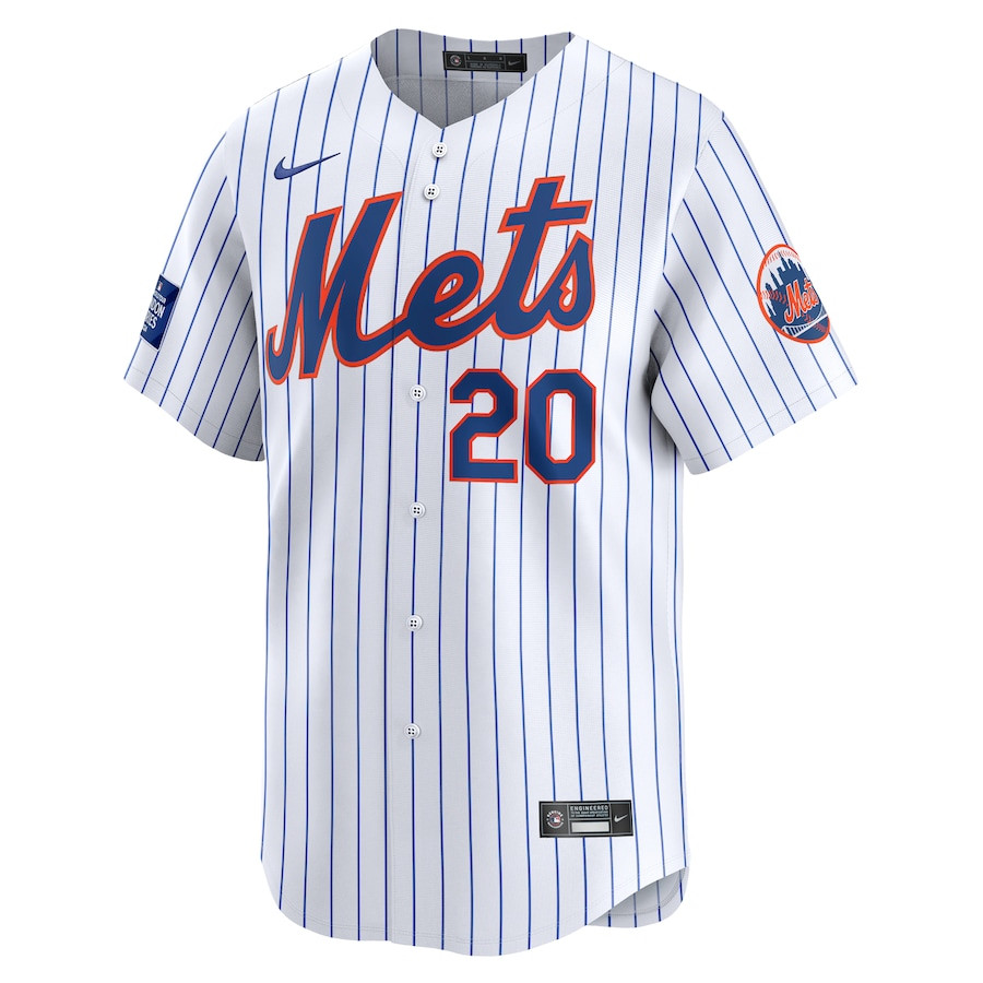 Pete Alonso 20 New York Mets 2024 World Tour London Series Home Limited Player White MLB Jersey Men's