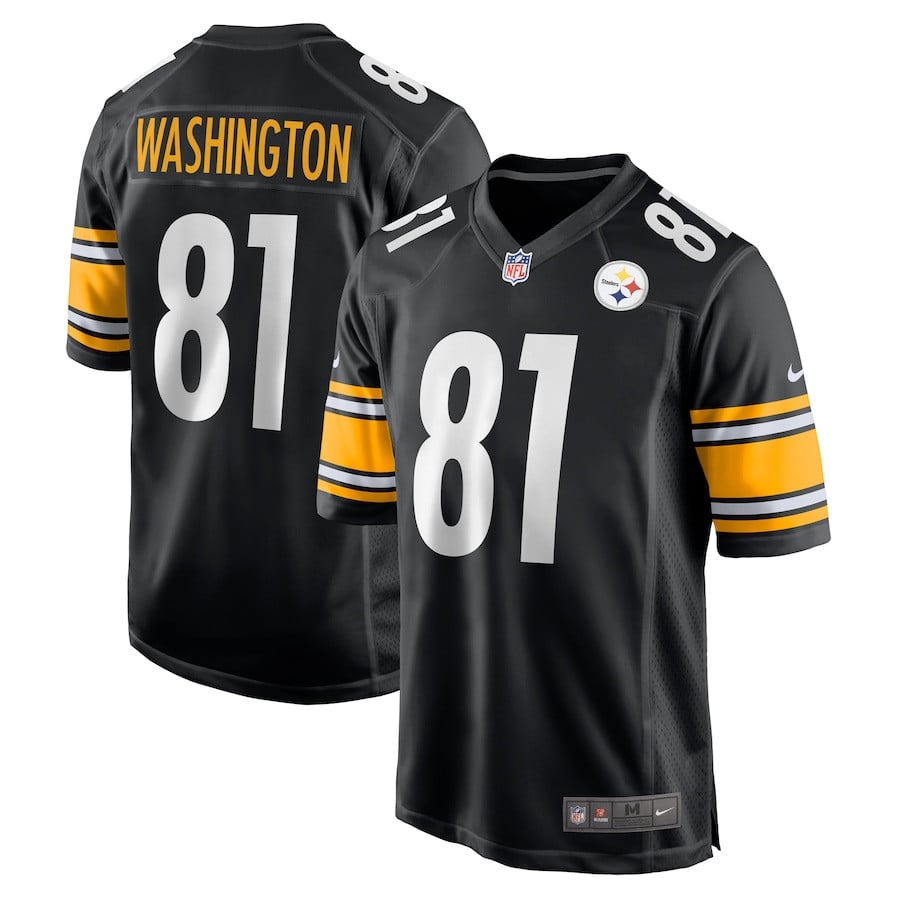Scotty Washington 81 Pittsburgh Steelers Game Black NFL Jersey Men's