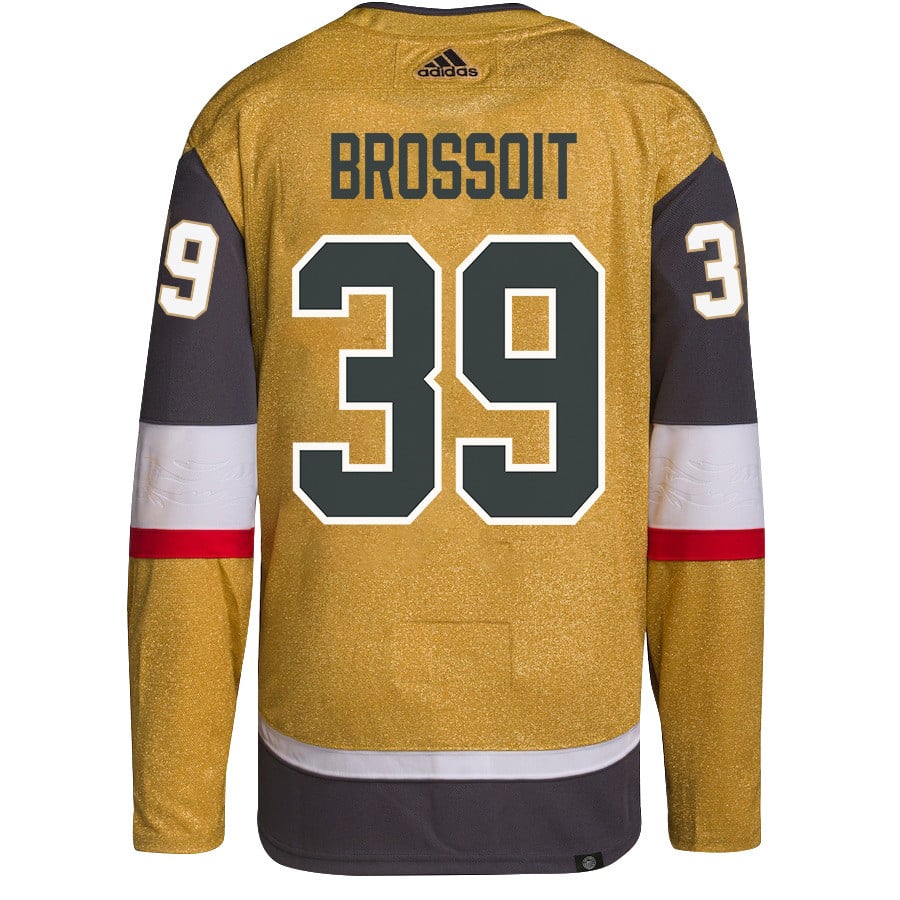 Laurent Brossoit 39 Vegas Golden Knights Stanley Cup 2023 Champions Patch Home Breakaway Gold NHL Jersey Men's