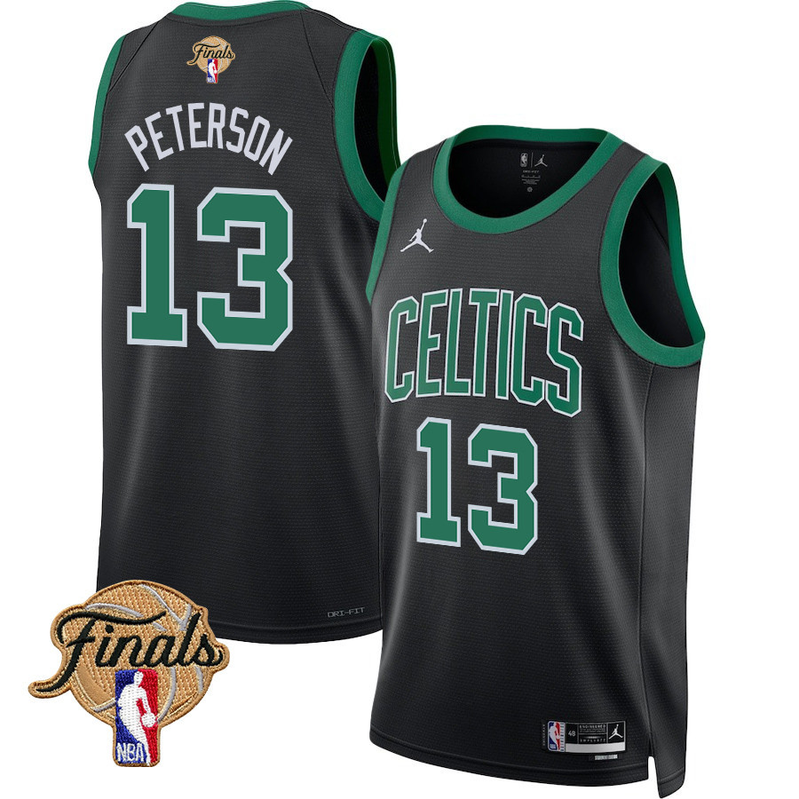 Drew Peterson 13 Boston Celtics 2024 FINALS PATCH Swingman Statement Edition Black NBA Jersey Men's