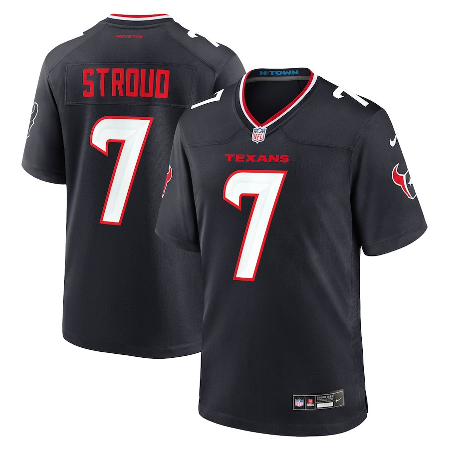C.J. Stroud 7 Houston Texans Game Navy NFL Jersey Men's