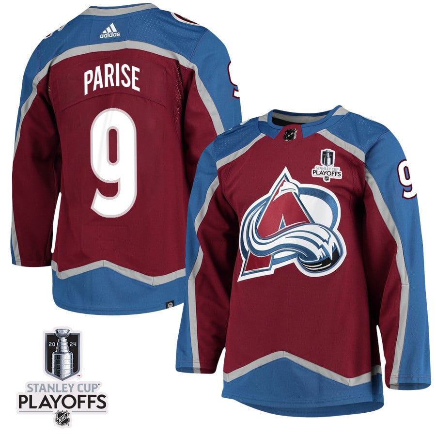 Zach Parise 9 Colorado Avalanche 2024 Playoffs Patch Home Men NHL Jersey Men's