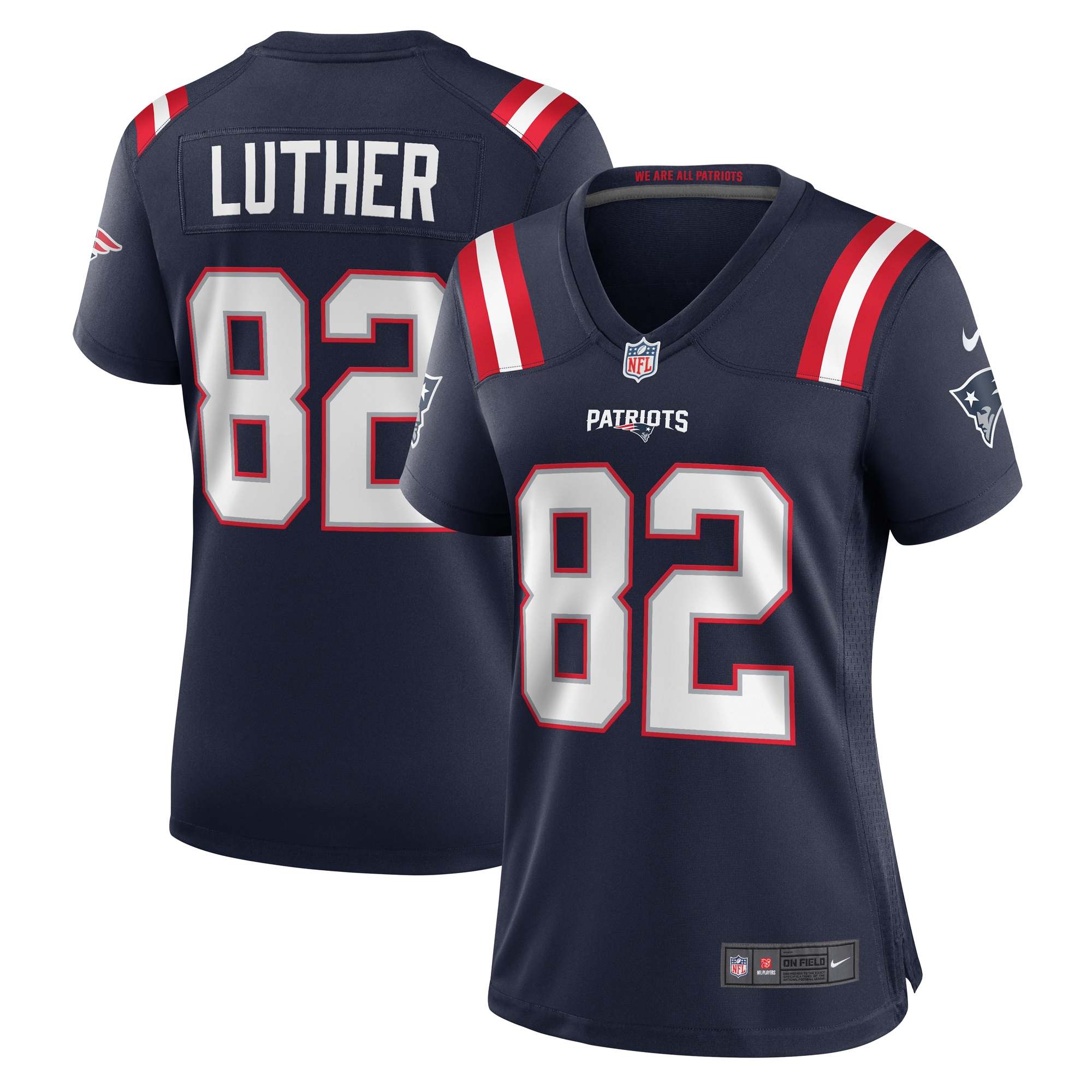 New England Patriots T.J. Luther Navy Team Game NFL Jersey Women's