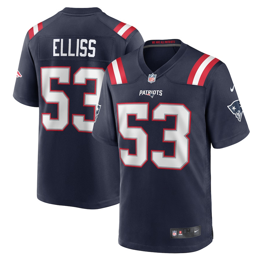 Christian Elliss 53 New England Patriots Team Game Navy NFL Jersey Men's
