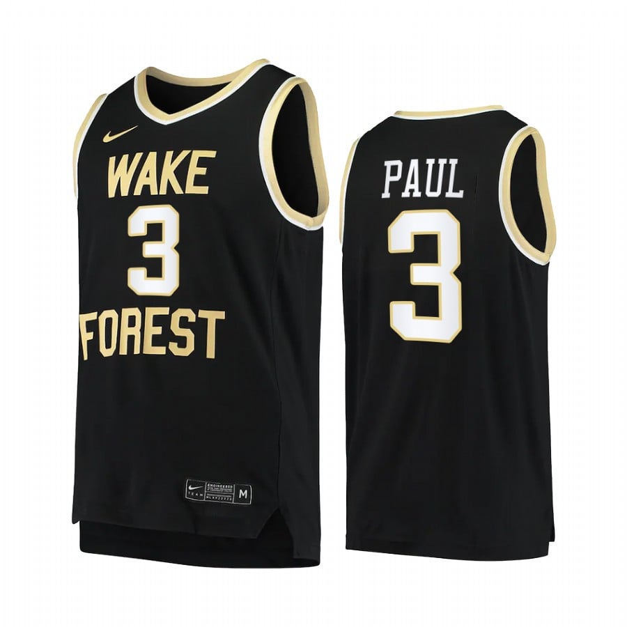 Wake Forest Demon Deacons Chris Paul 3 College Black Uniform NCAA Jersey Men's
