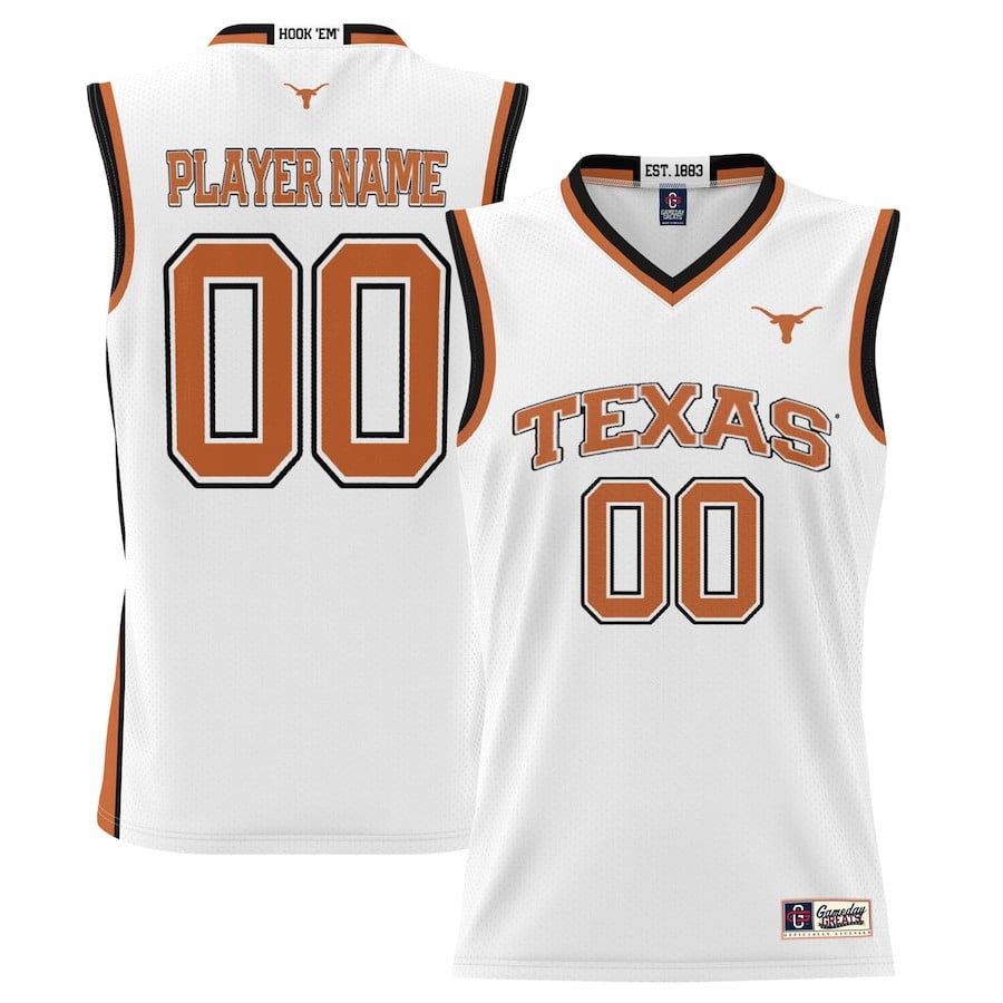 Texas Longhorns NIL Custom White NCAA Jersey Men's