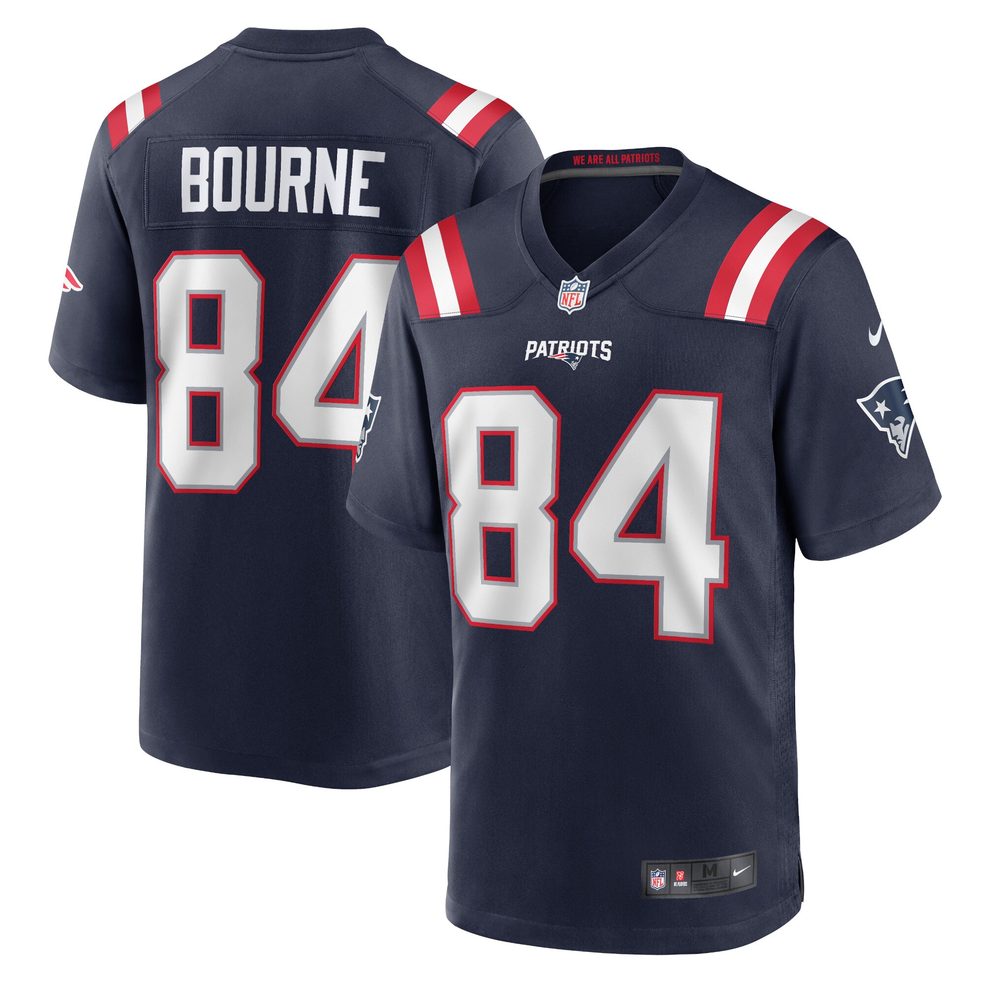 New England Patriots Kendrick Bourne Navy Game NFL Jersey Men's