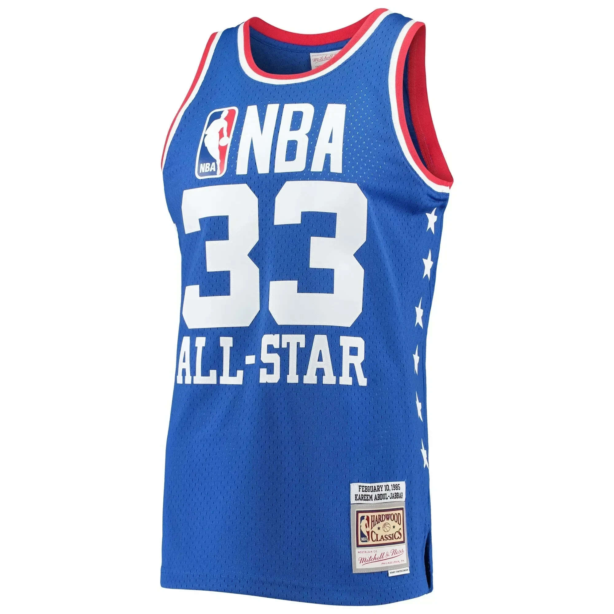 Kareem Abdul-jabbar Western Conference Mitchell Ness 1985 All Star Game Swingman Royal NBA Jersey Men's