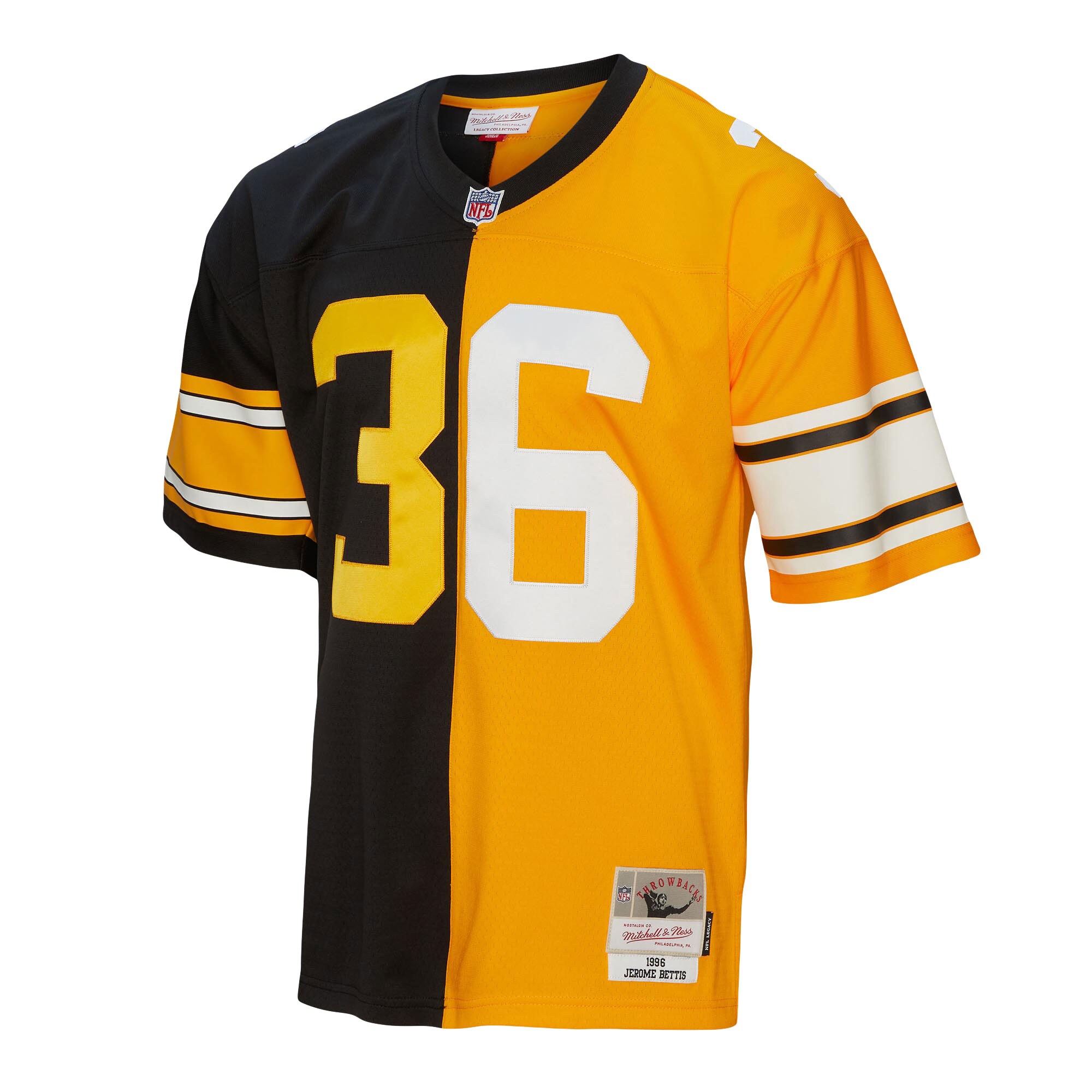 Pittsburgh Steelers Jerome Bettis Mitchell Ness Black/Gold 1996 Split Legacy NFL Jersey Men's