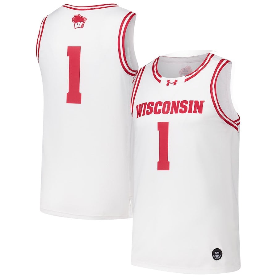 Wisconsin Badgers White #1 NCAA Jersey Men's