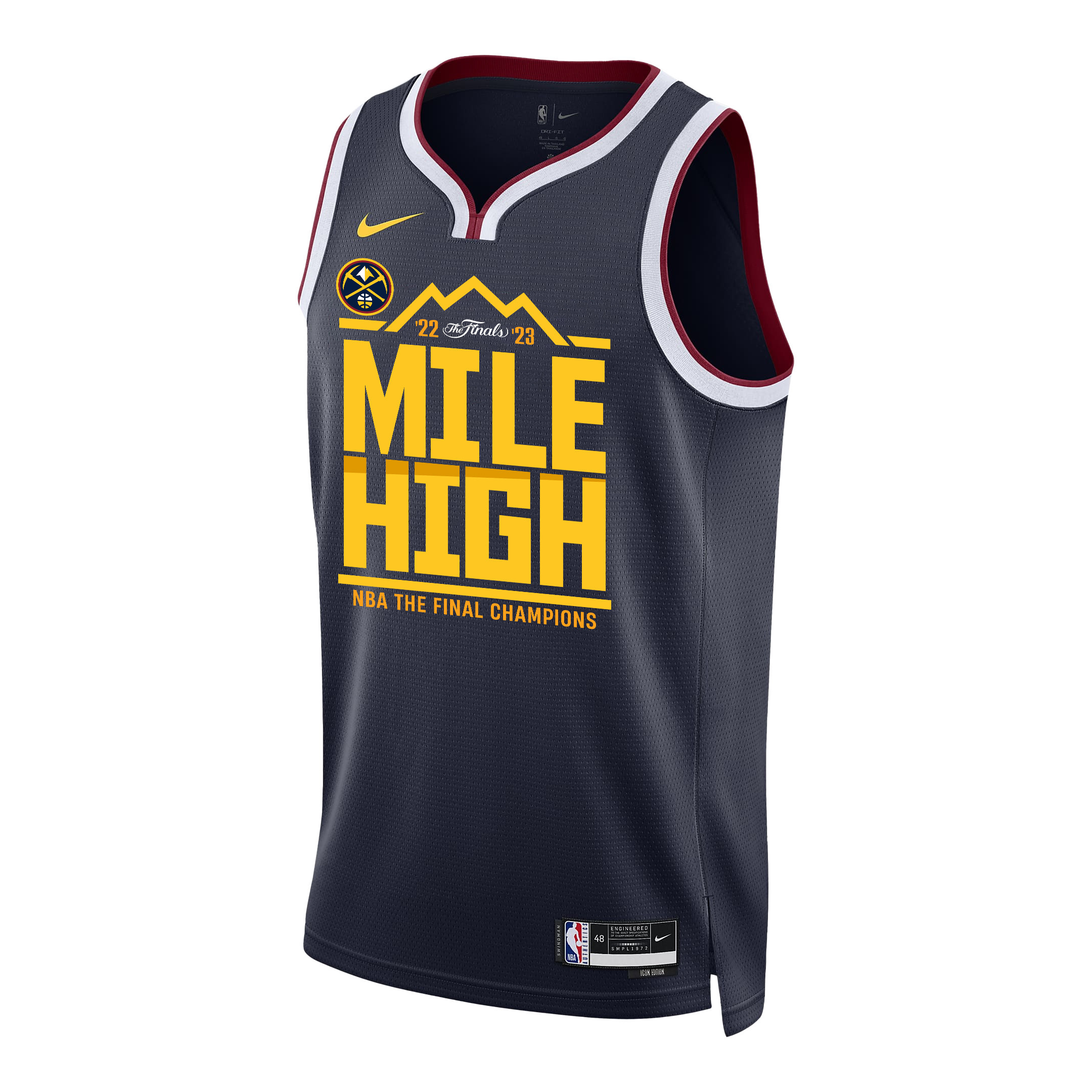 Denver Nuggets Mile High 2023 The Final Champions Golden Legacy Swingman Black NBA Jersey Men's