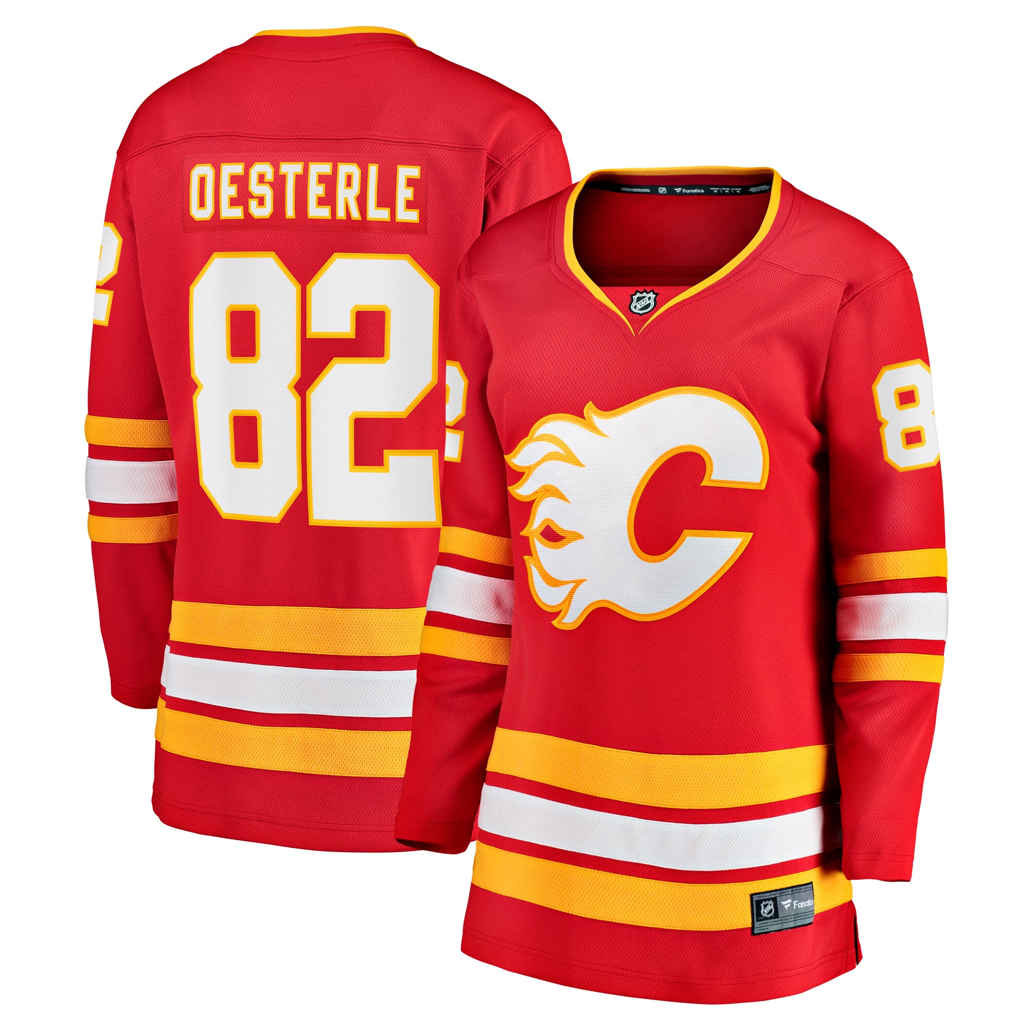 Calgary Flames Jordan Oesterle Red Home Breakaway NHL Jersey Women's