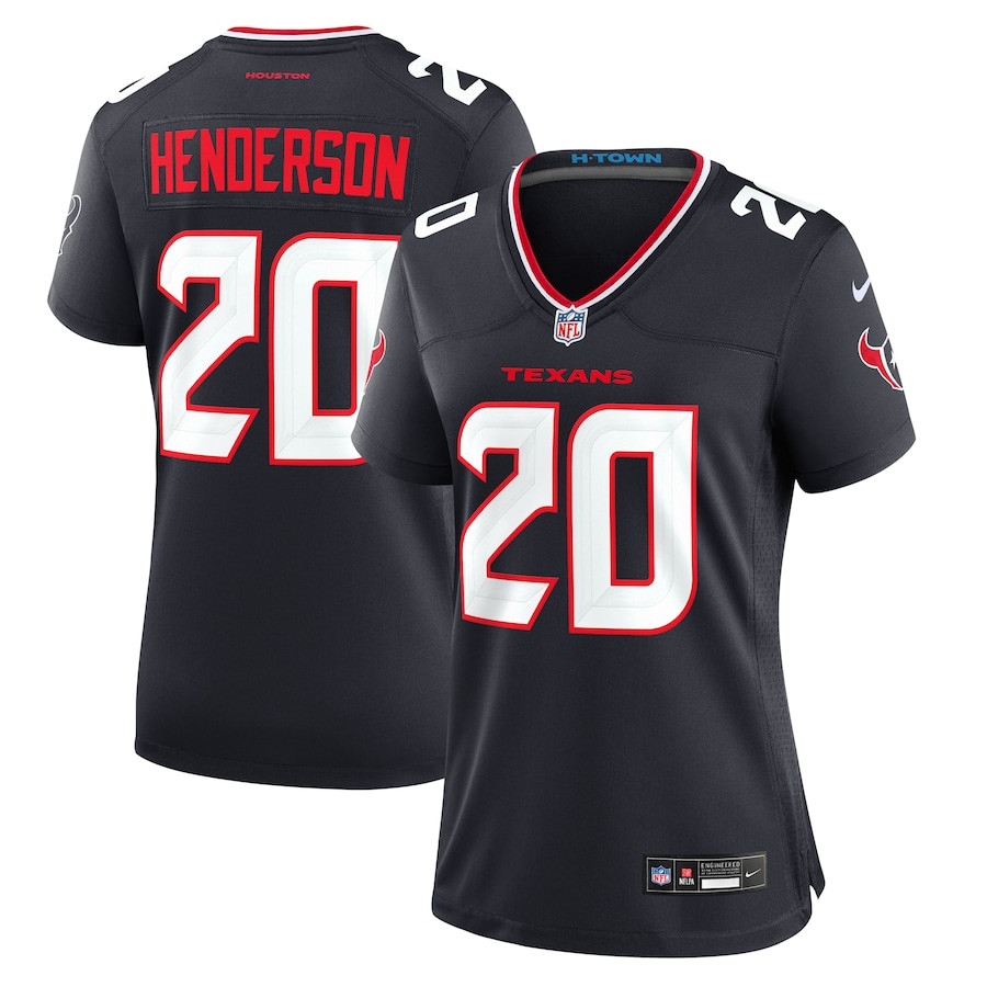 C.J. Henderson 20 Houston Texans Team Game Navy NFL Jersey Women's