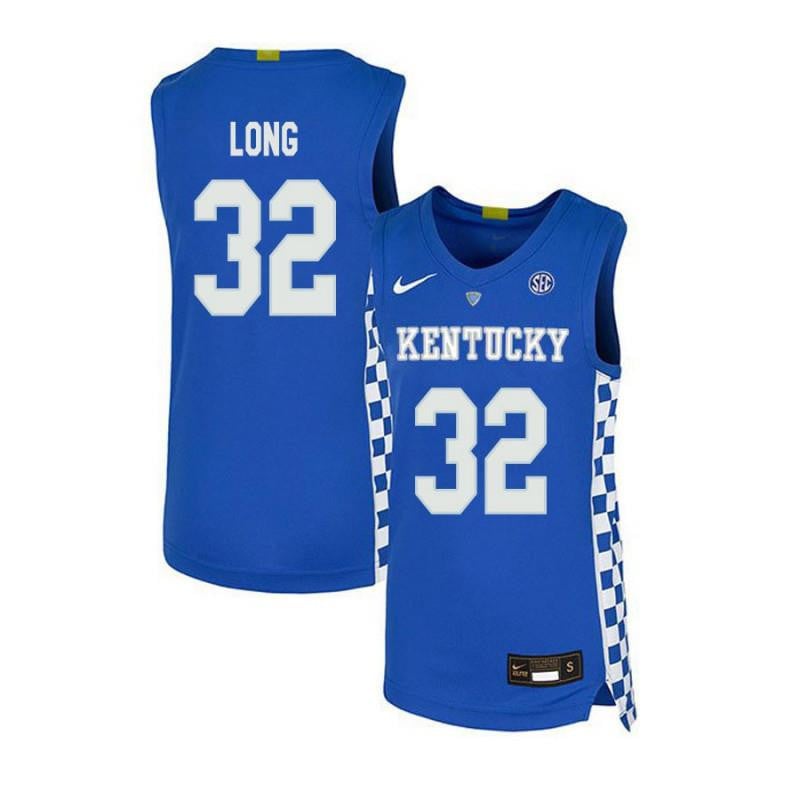 32 Brian Long Royal Blue Elite Kentucky Wildcats NCAA Jersey Men's