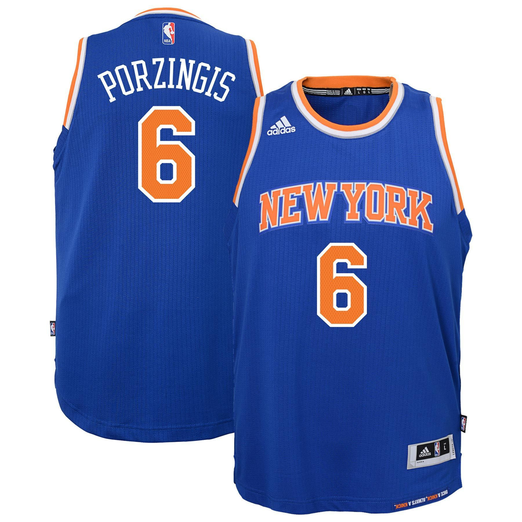 Kristaps Porzingis New York Knicks Road 2014-2015 Swingman Blue NBA Jersey Youth