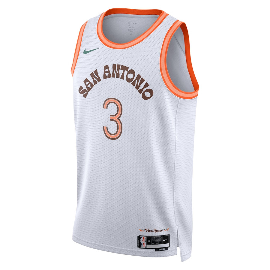 Keldon Johnson 3 San Antonio Spurs 2023/24 City Edition Swingman White NBA Jersey Men's