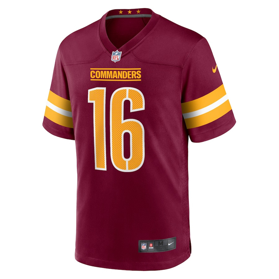 Jeff Driskel 16 Washington Commanders Game Burgundy NFL Jersey Men's