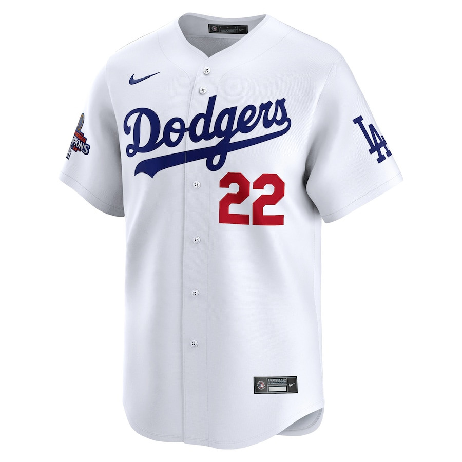 Clayton Kershaw 22 Los Angeles Dodgers 2024 World Series Champions Home Limited Player White MLB Jersey Men's