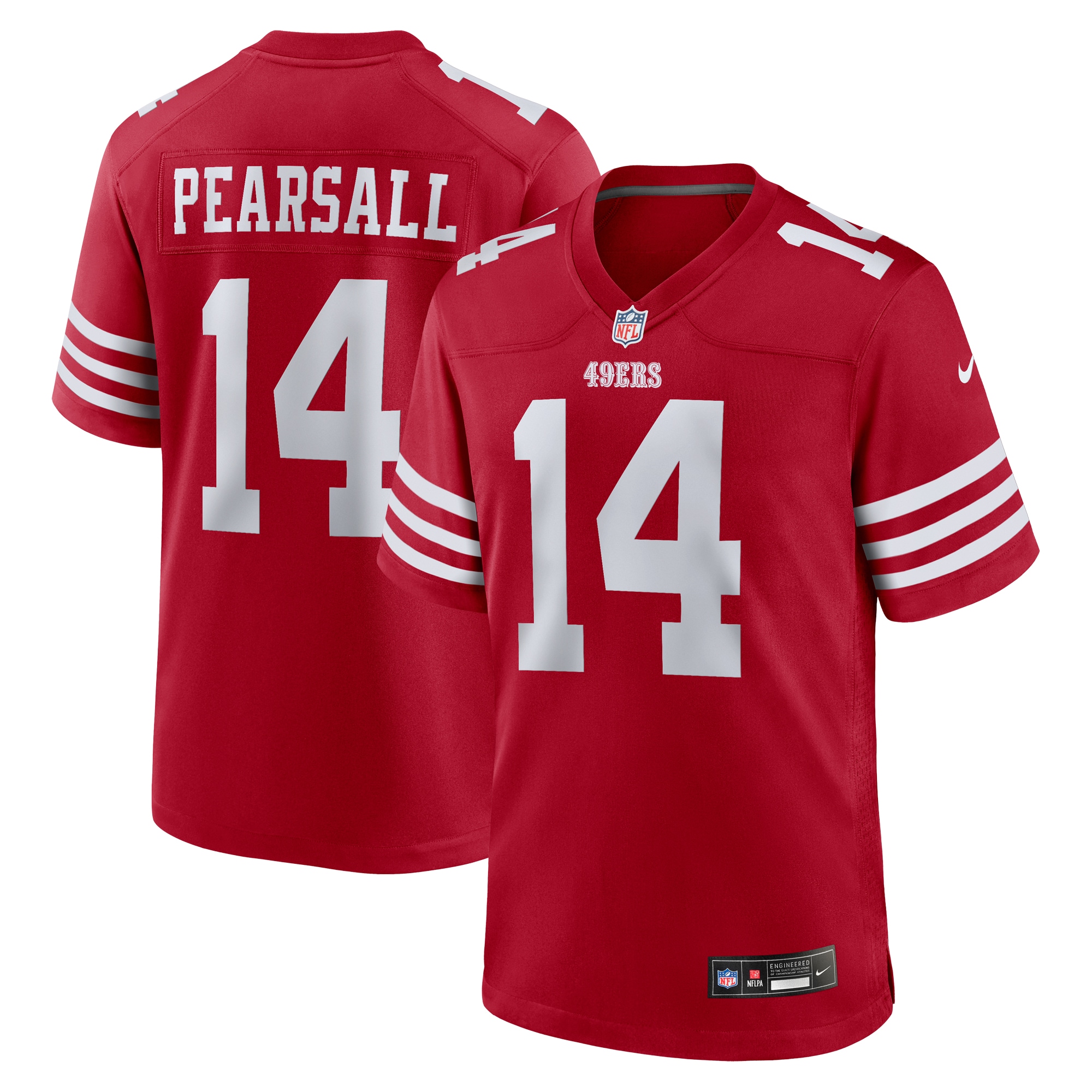 San Francisco 49ers Ricky Pearsall Scarlet Player Game NFL Jersey Men's