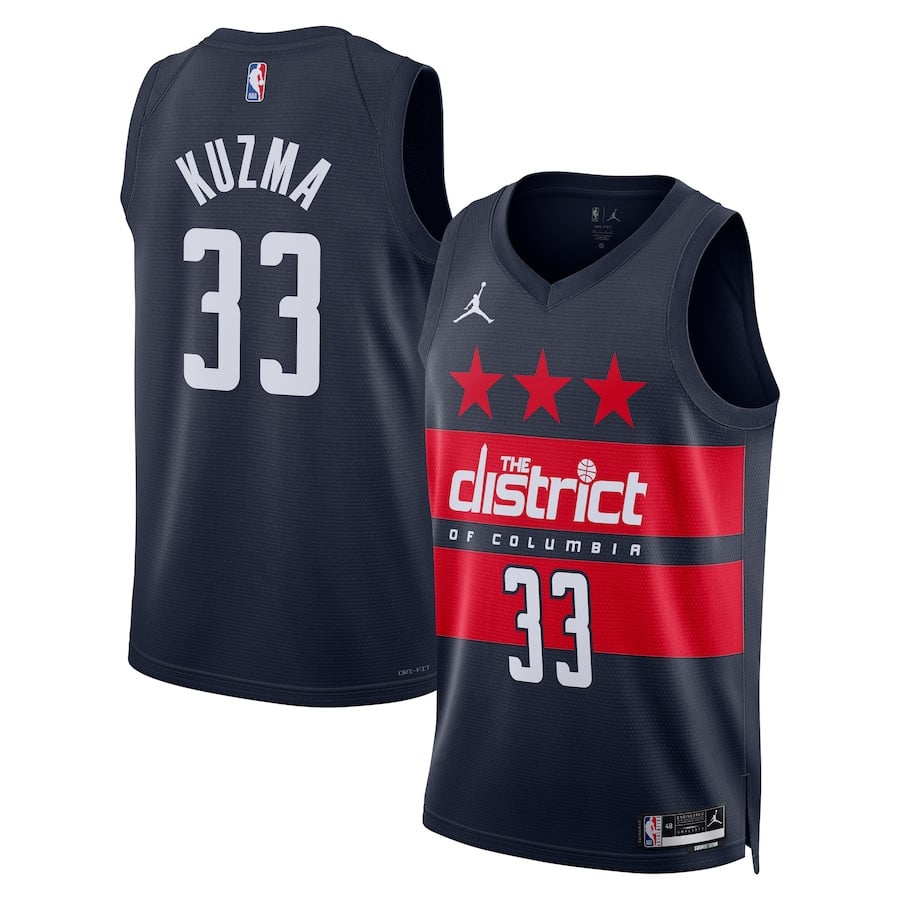 Kyle Kuzma 33 Washington Wizards 2024/2 Unisex Swingman Statement Edition Navy NBA Jersey Unisex
