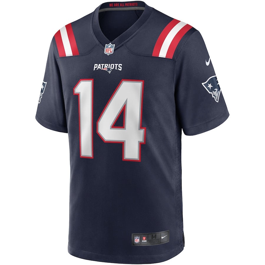 Steve Grogan 14 New England Patriots Game Retired Navy NFL Jersey Men's