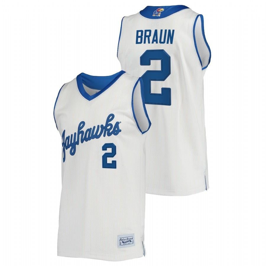 Kansas Jayhawks Christian Braun 2 Cream Commemorative Classic College NCAA Jersey Men's