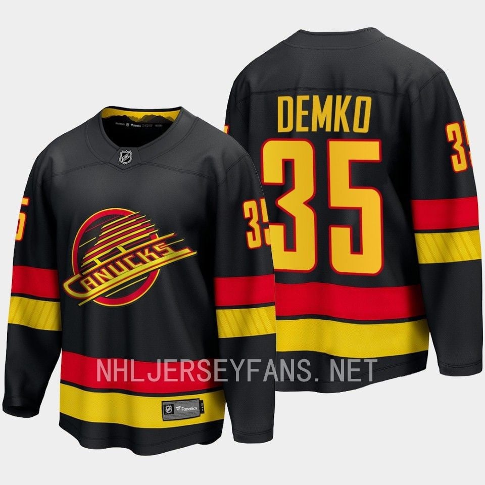 Vancouver Canucks Thatcher Demko 35 2023-24 Alternate Breakaway Black NHL Jersey Men's