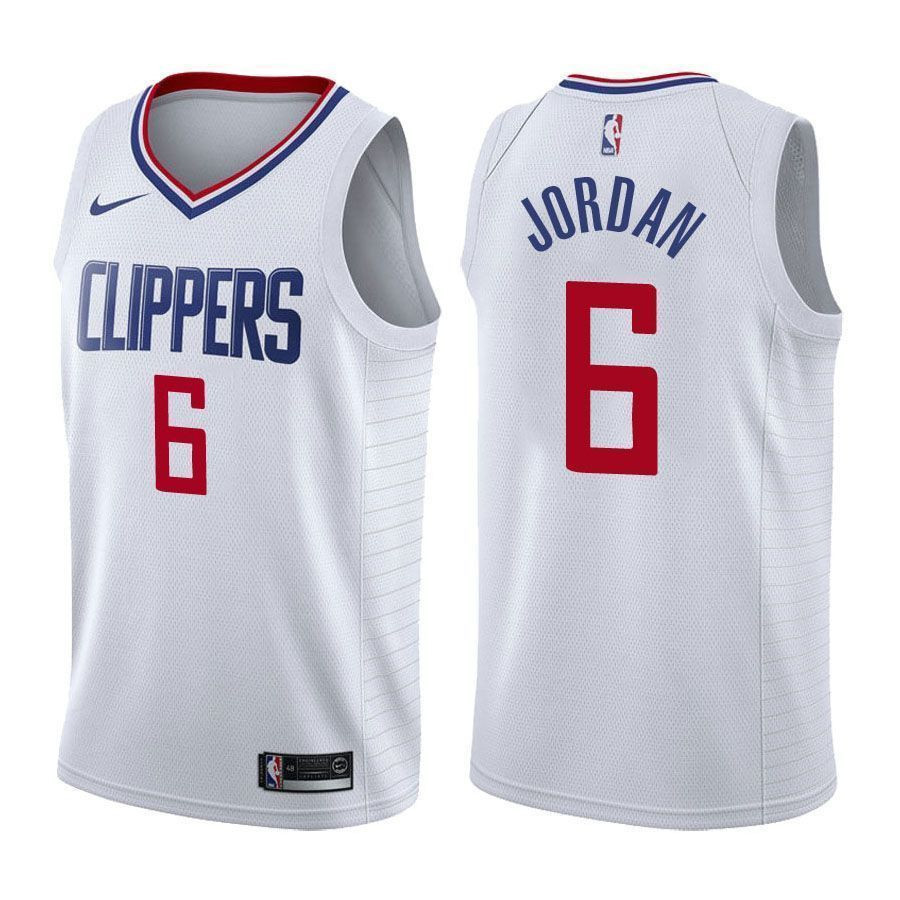 Los Angeles Clippers Deandre Jordan 6 Associatio White NBA Jersey Men's