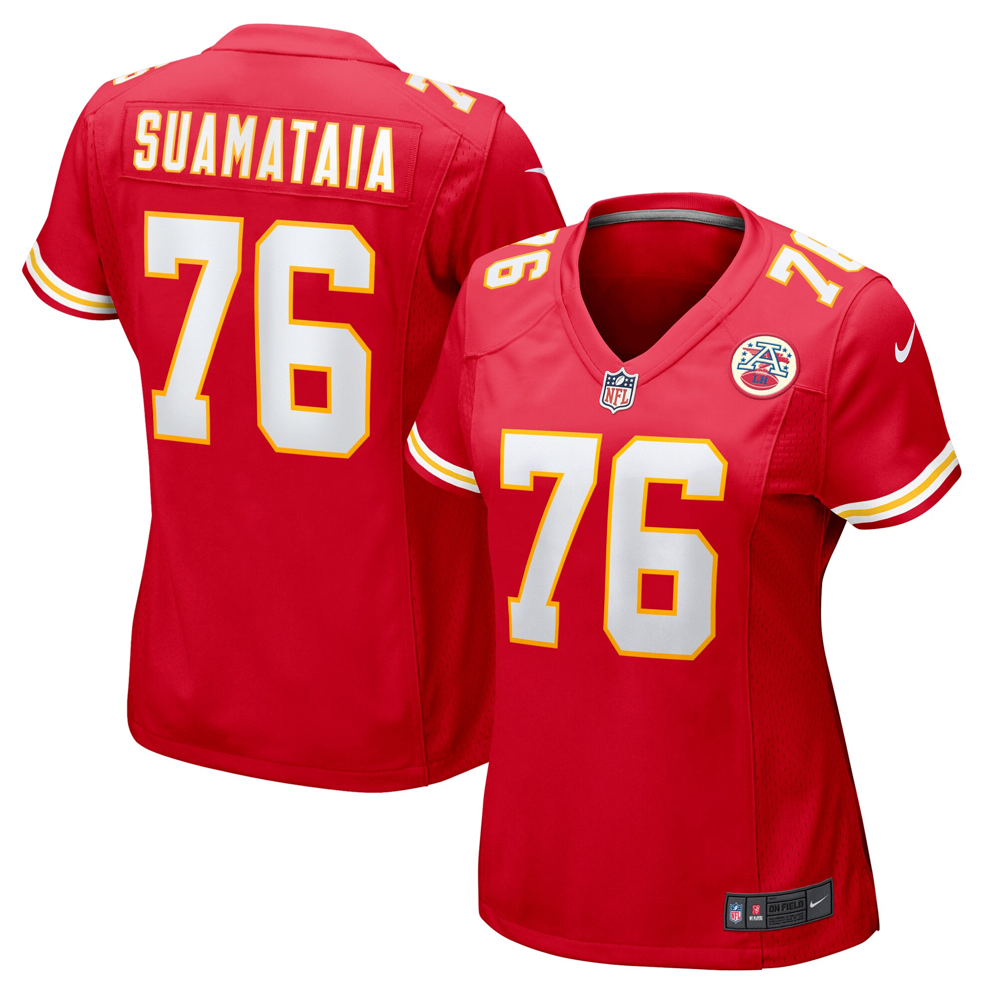Kansas City Chiefs Kingsley Suamataia Red Game NFL Jersey Women's