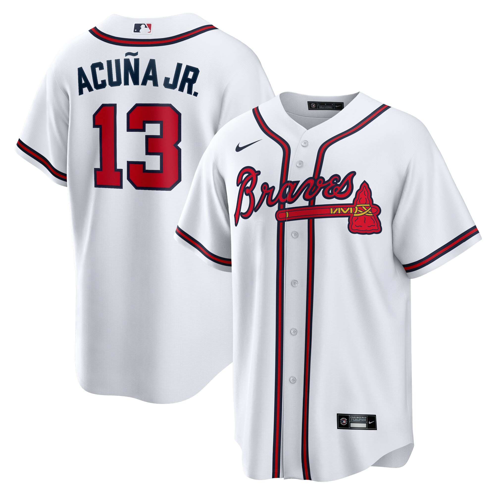 Atlanta Braves Ronald Acuna Jr. White Home Player Name MLB Jersey Men's