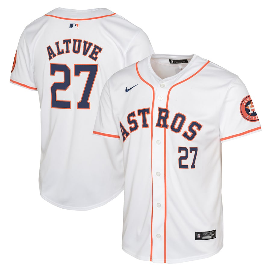 Jose Altuve 27 Houston Astros Home Limited Player White MLB Jersey Youth