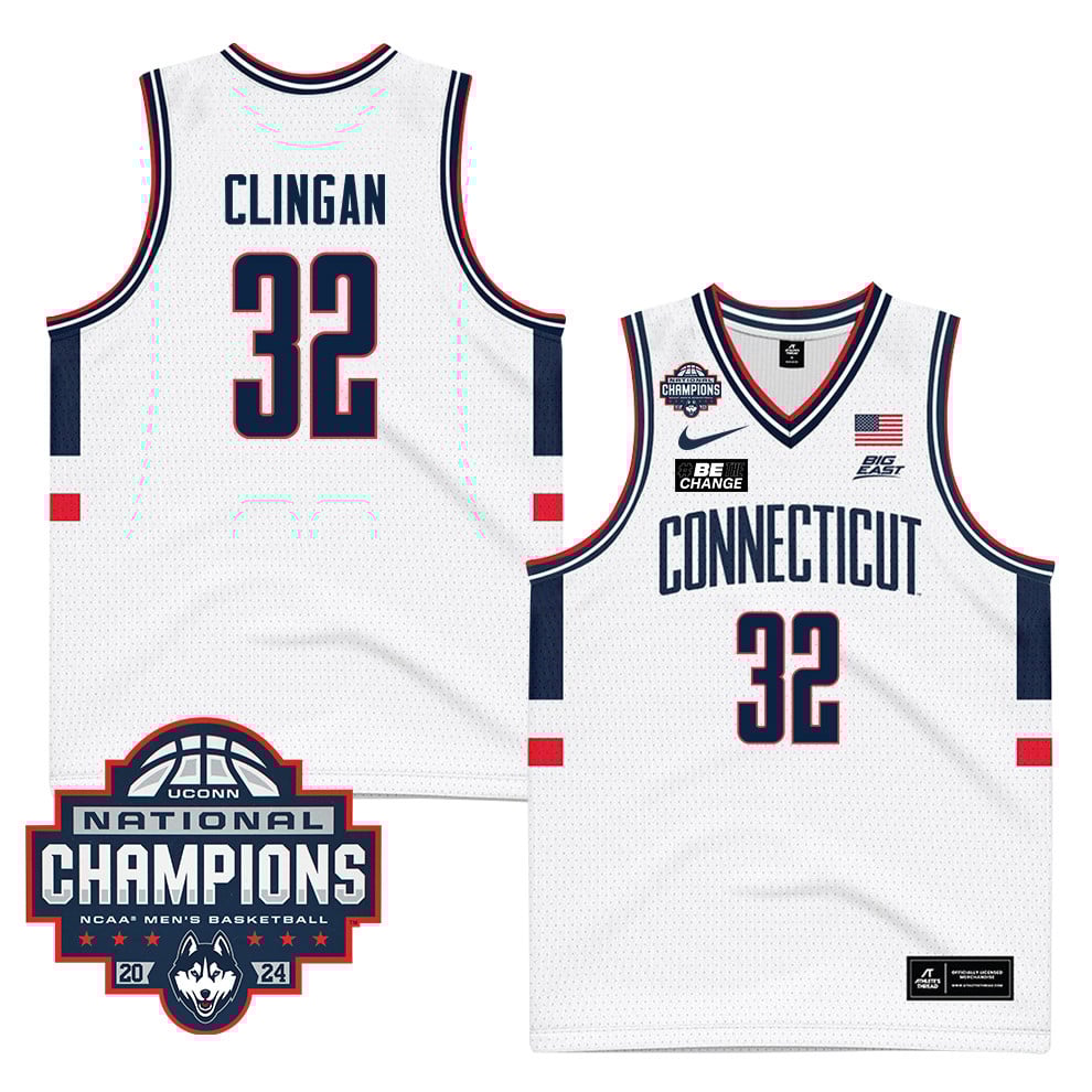 Donovan Clingan 32 UConn Huskies 2024 National Champions Patch Unisex NCAA Jersey Unisex