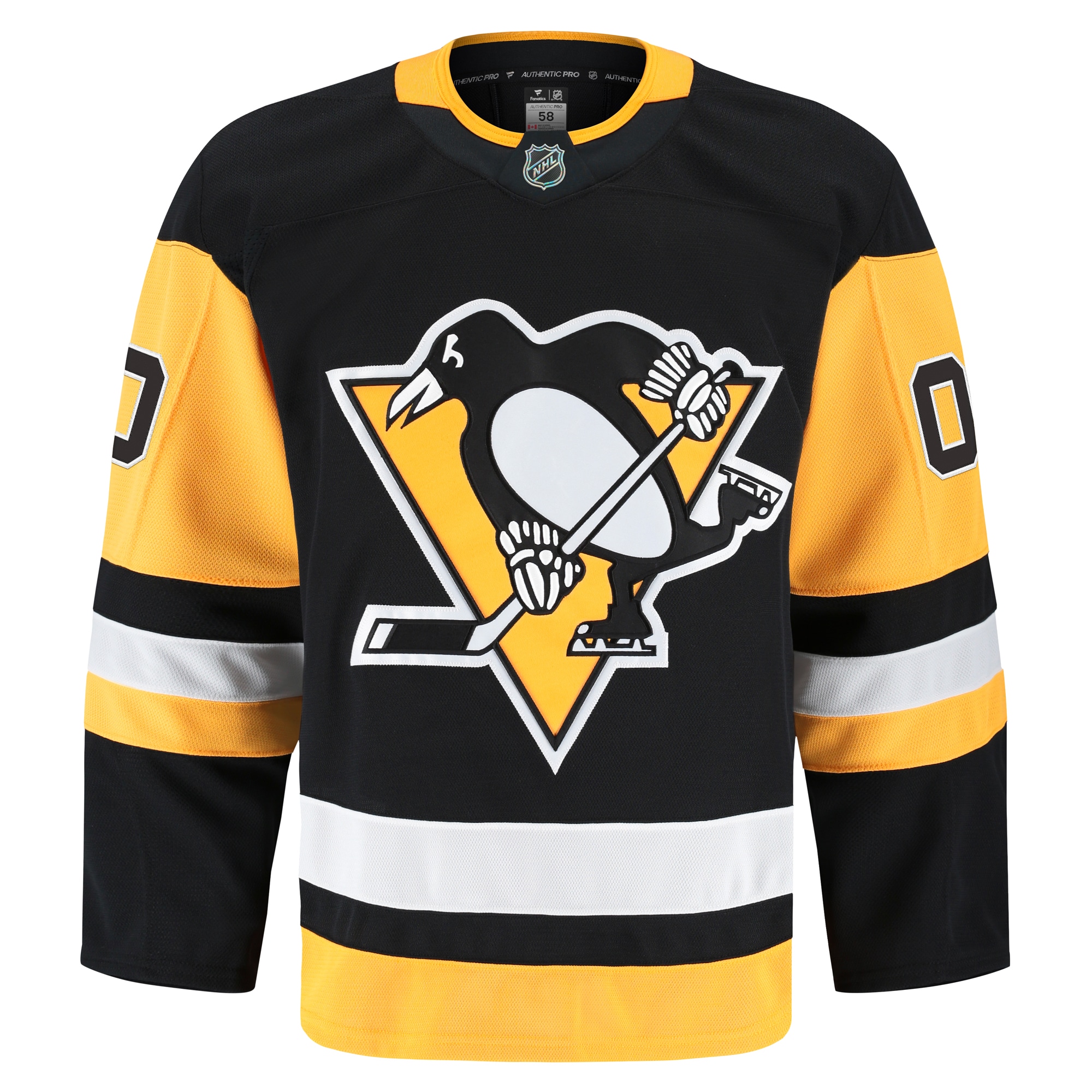 Pittsburgh Penguins Black Home Pro Custom NHL Jersey Men's