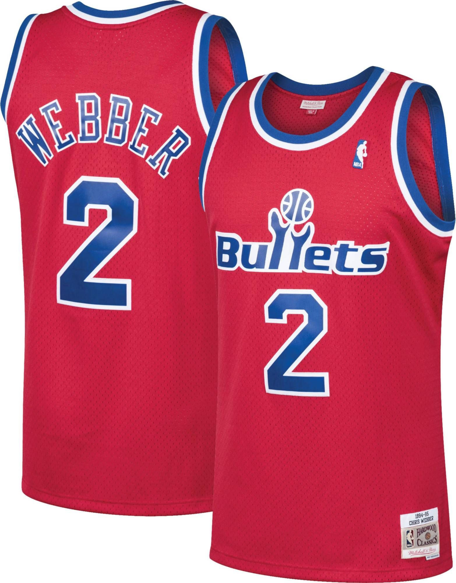 Mitchell Ness Washington Bullets Chris Webber 2 Swingman Red NBA Jersey Men's