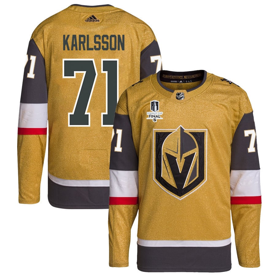 William Karlsson 71 Vegas Golden Knights Stanley Cup 2023 Final Patch Home Breakaway Gold NHL Jersey Men's