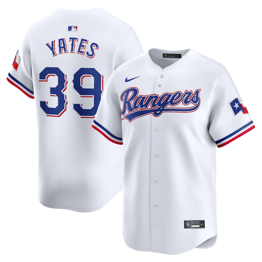 Kirby Yates 39 Texas Rangers Home Limited White MLB Jersey Men's