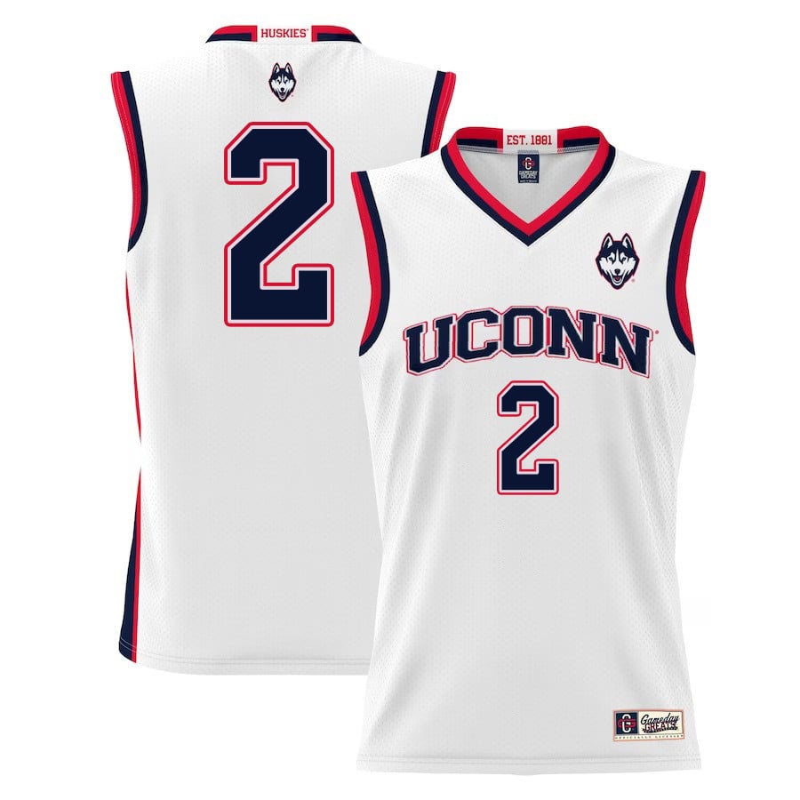 Tristen Newton 2 UConn Huskies White NCAA Jersey Men's